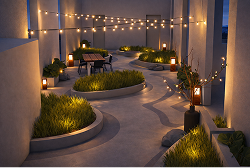 Luna Apartments Koreatown courtyard design